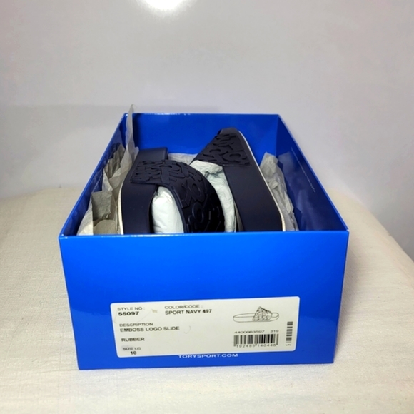 Tory Sport Mens Size 10M  Navy Blue Slides. - Picture 10 of 11